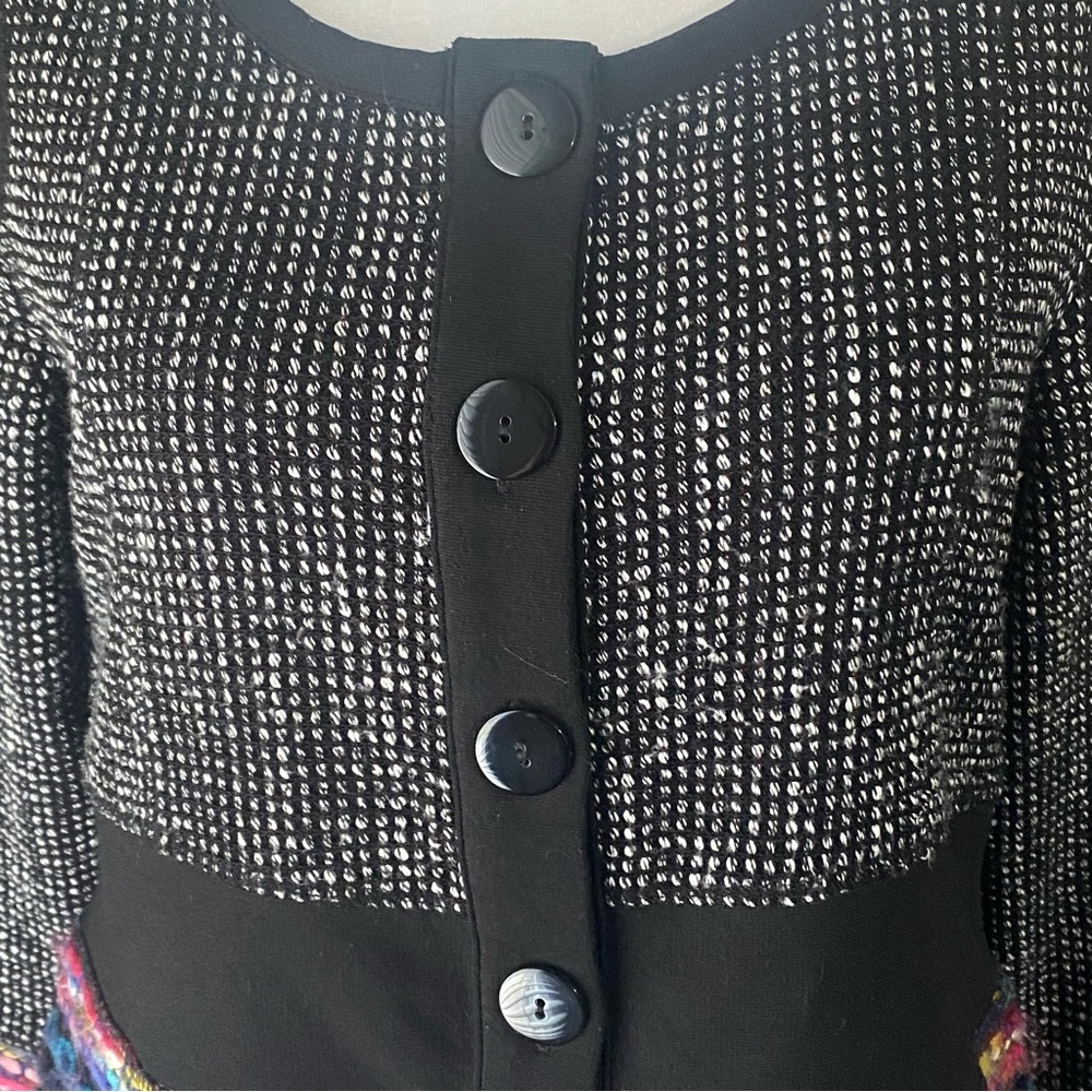 Dolcezza Black Knit Jacket Women's Small Multicol… - image 4